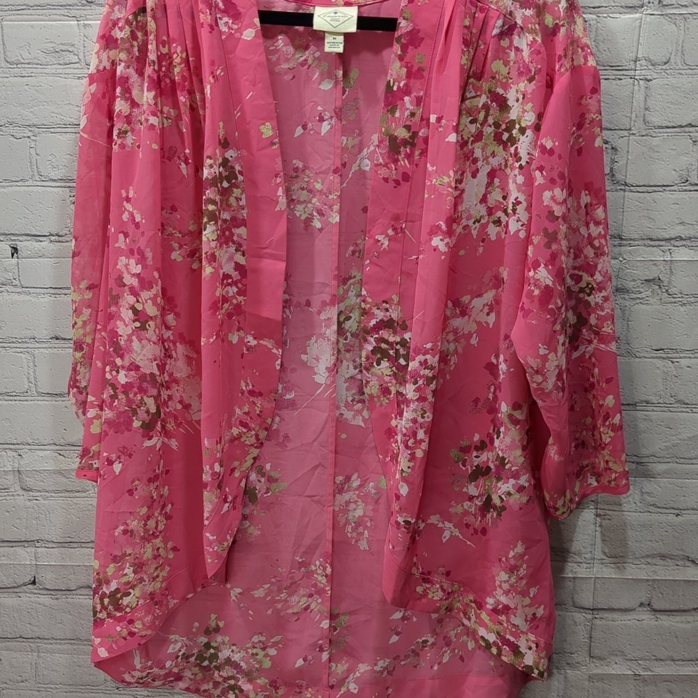 Floral Pink Sheer Kimono